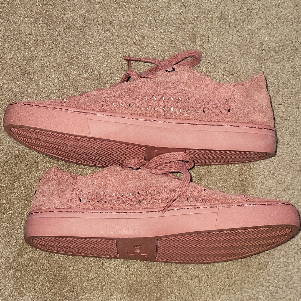 Toms Pink Suede Sneakers with Textured Weave - Picture 12 of 13